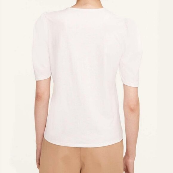 NEW Rebecca Taylor White A-line Puff Sleeves T-shirt US M - Picture 2 of 5